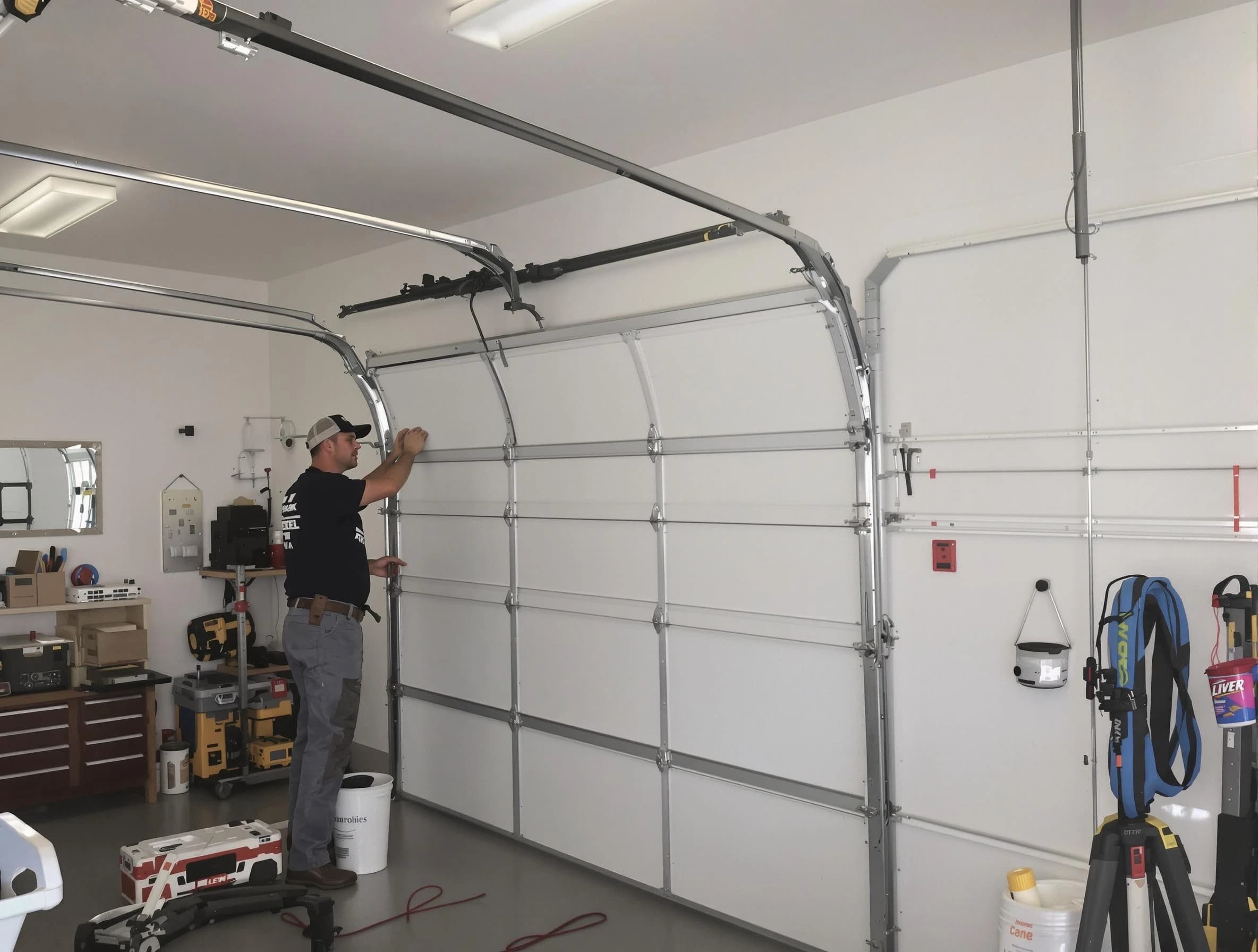 Dover Garage Door Repair team installing new garage door in Dover