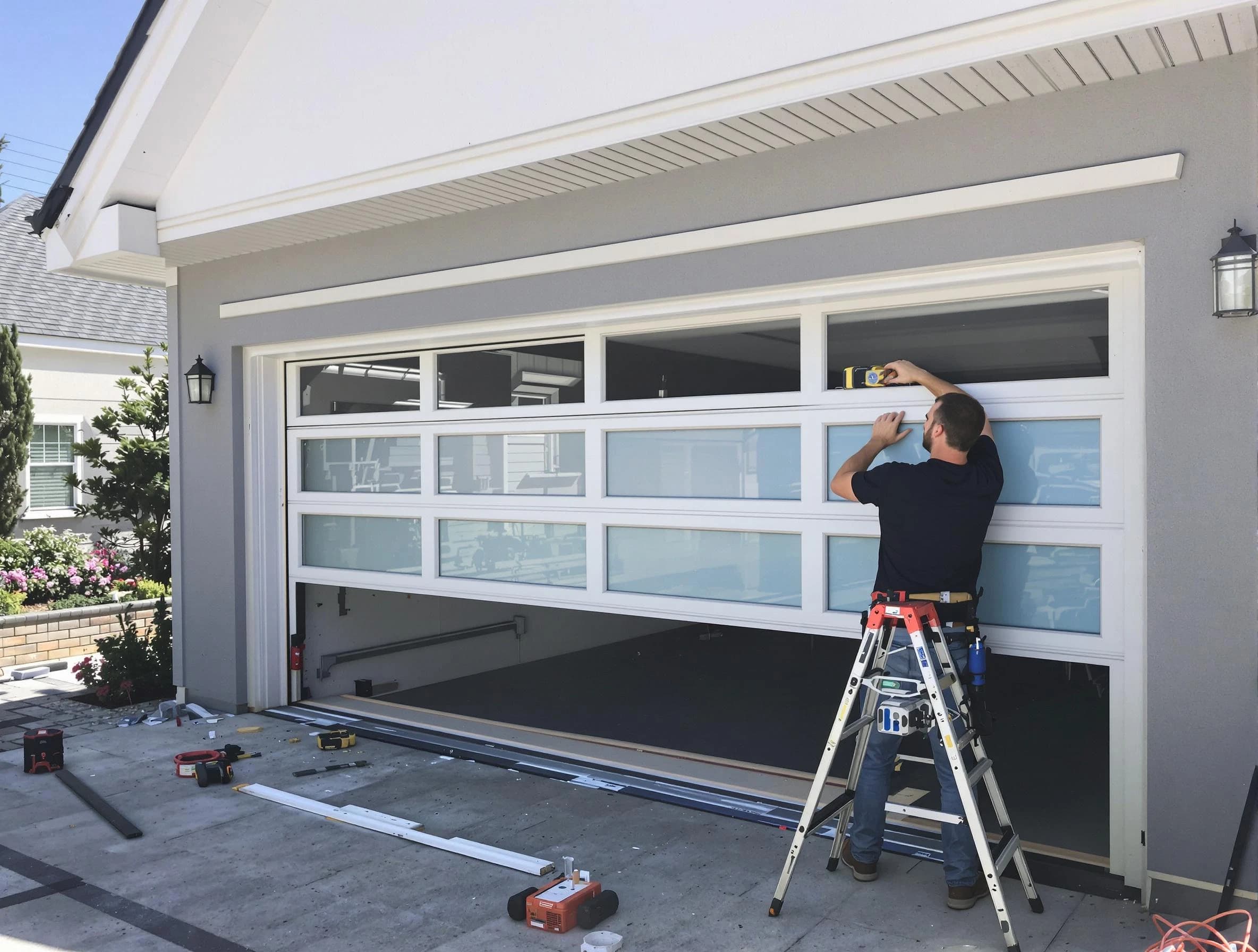 Dover Garage Door Repair team performing garage door replacement in Dover