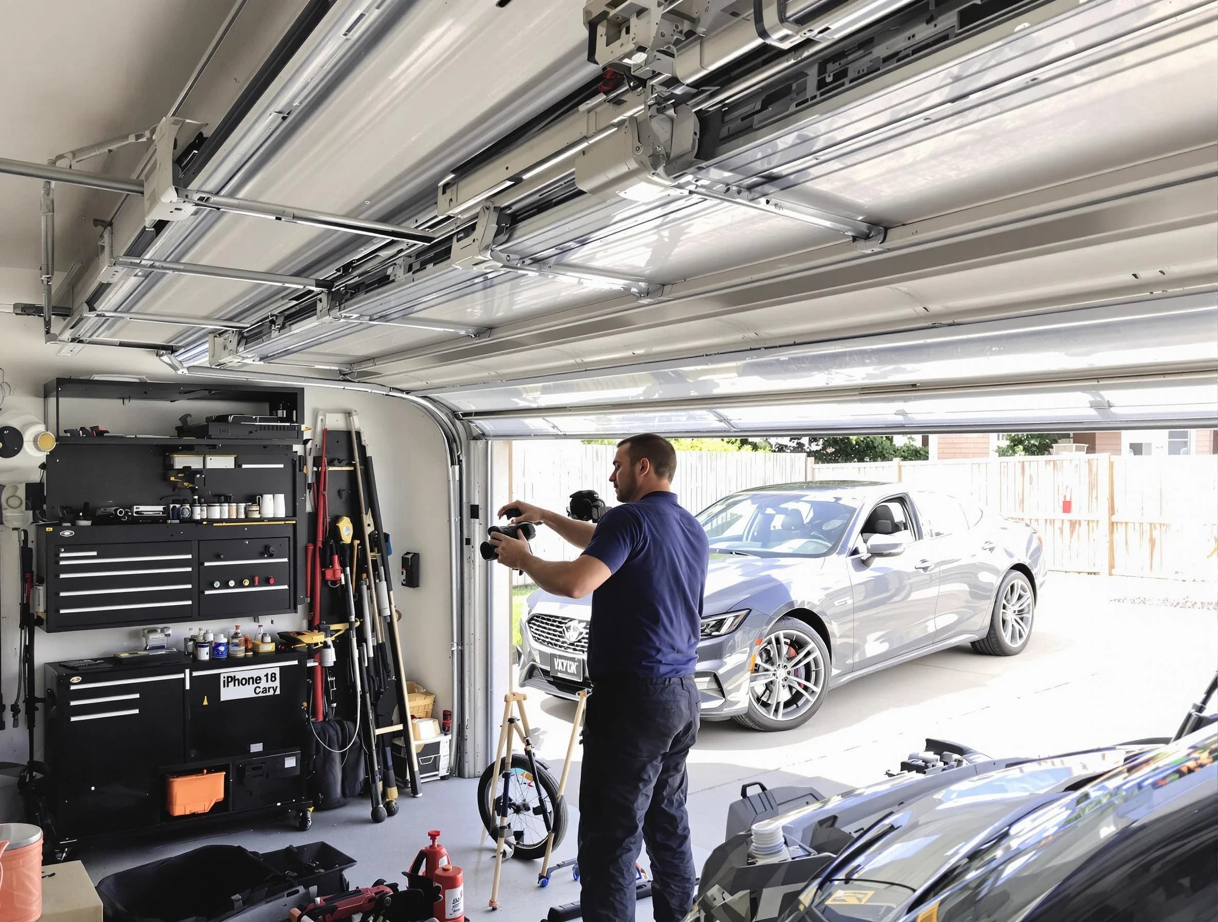 Dover Garage Door Repair technician fixing noisy garage door in Dover