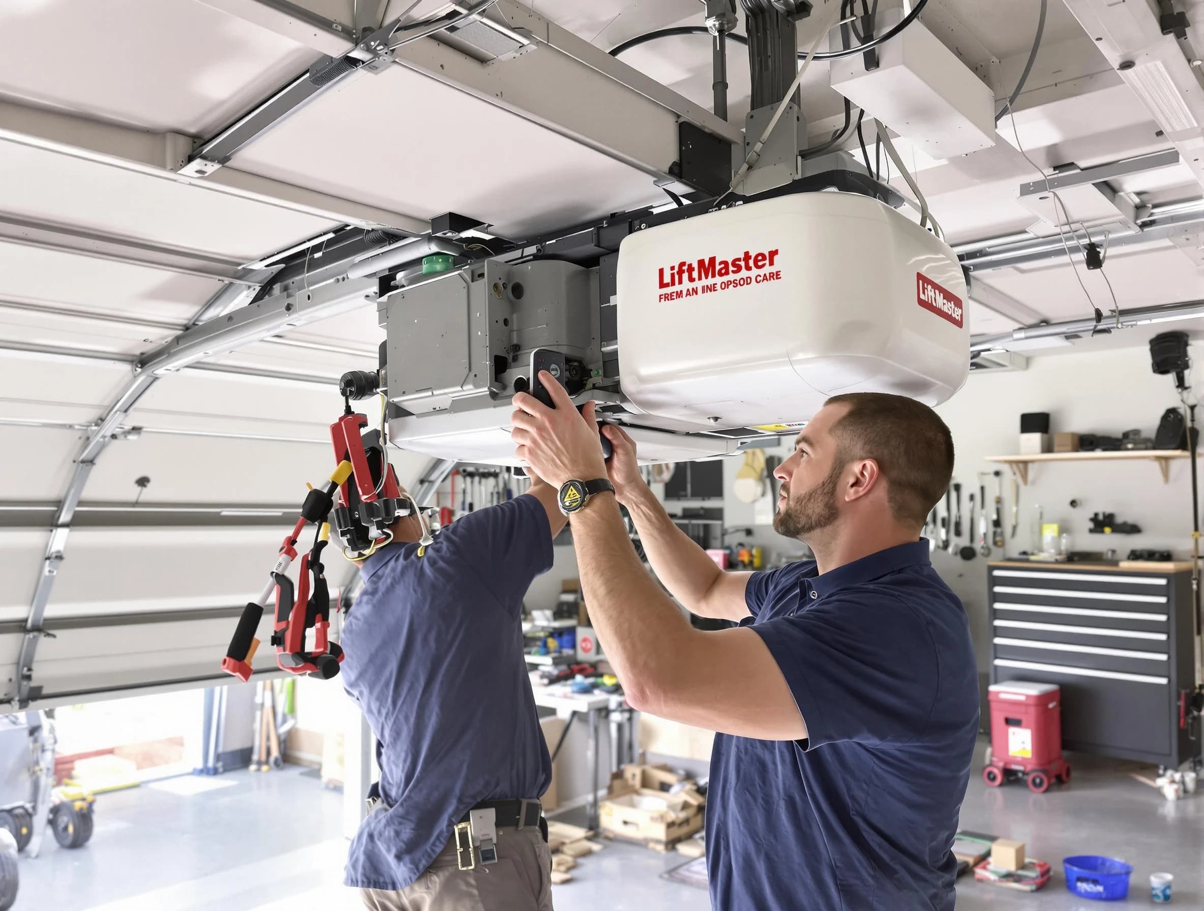 Dover Garage Door Repair technician performing advanced diagnostics on garage opener in Dover