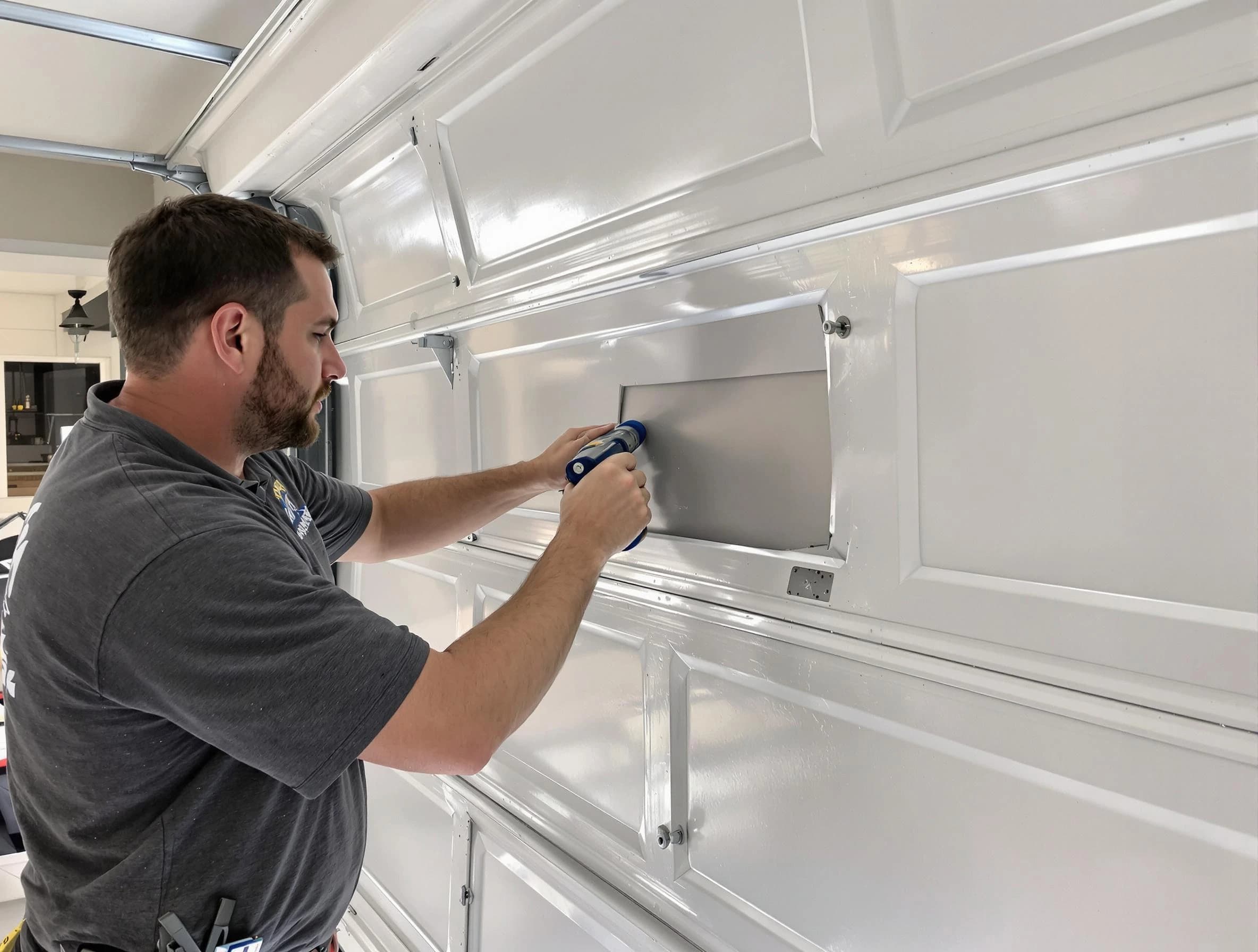 Garage door panel repair by Dover Garage Door Repair in Dover