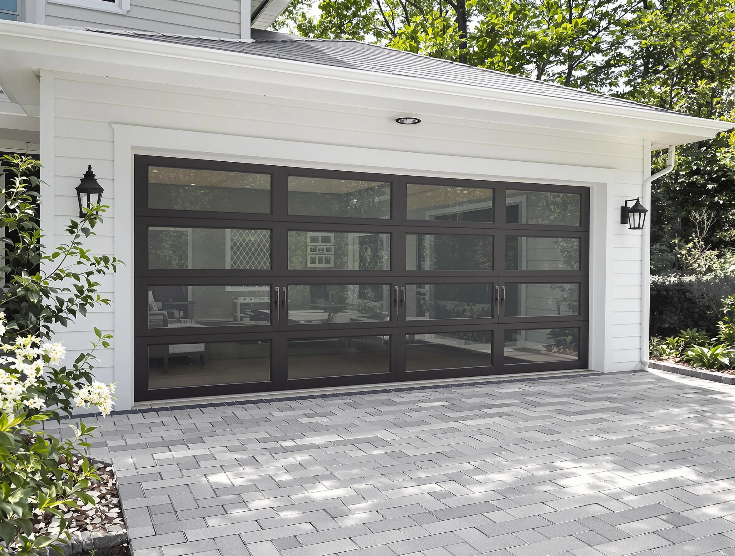 Dover Garage Door Repair design specialist presenting custom garage door options to Dover homeowner