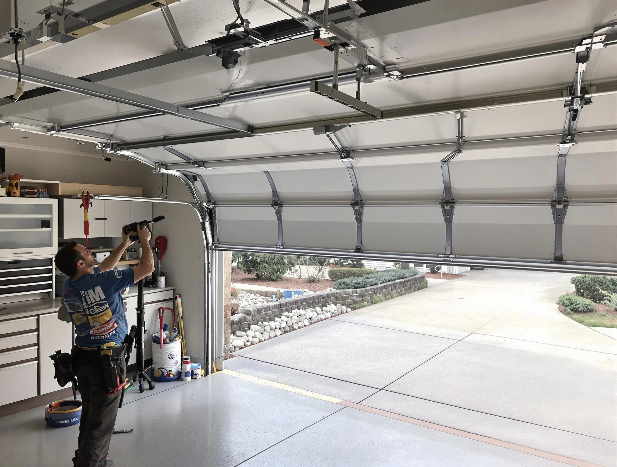 Garage door track repair service by Dover Garage Door Repair in Dover